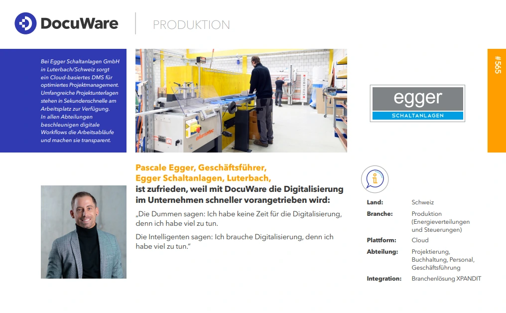 Egger Schalanlagen AG arbeitet papierlos, Case Study, FPM Solution